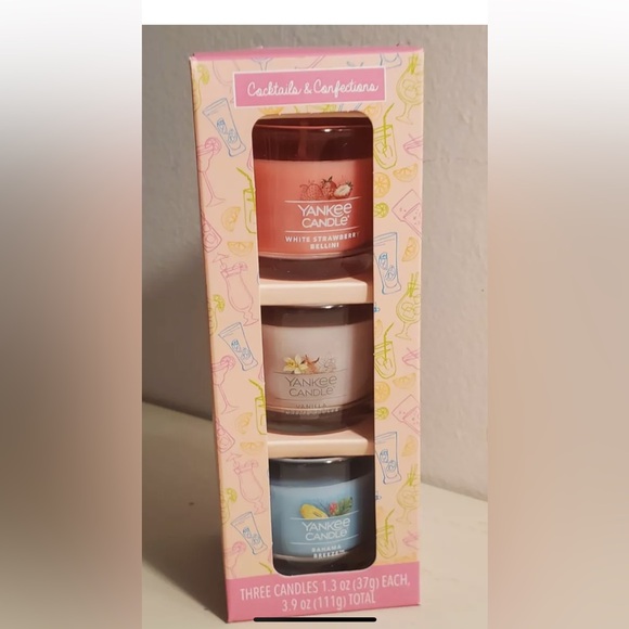 YANKEE CANDLE Mini Small Candles GIFT SET Creme Brulee Strawberry Bahama Breeze - Picture 4 of 6